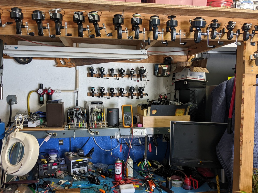 Shop Combo Bench - Solder Station and Reel bench (very Messy)