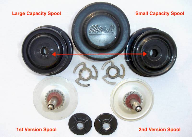 Note the various differences between the two spool versions. One has room for the fiber drag washer. Why not both???
